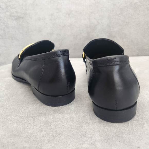 Reiss Dress Loafers 9.5 Black Leather Angela Apron Toe CBK Carolyn New $275 - Picture 12 of 16